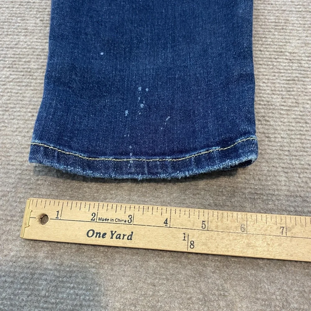 Judy Blue Jeans Womens 7/28 Blue Distressed Boyfriend‎ Fit Mid Rise Denim Pants